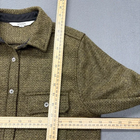 Anian Women's Berlino Button Up Overshirt Recycled Wool Blend Made in Canada S - Picture 7 of 11